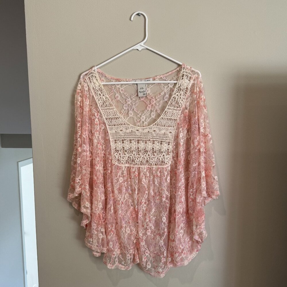 3X American Rag Pink Lace Blouse
